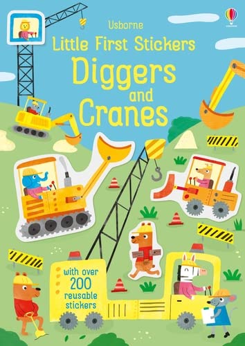 Little First Stickers: Diggers and Cranes Книга с наклейками