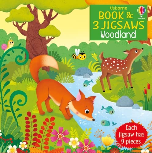 Книга, Пазл Usborne Book and 3 Jigsaws: Woodland