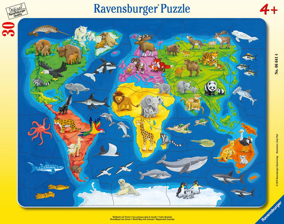 Пазл Ravensburger «Карта мира с животными», 30 эл.