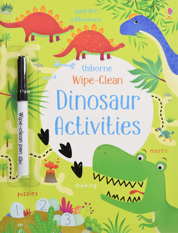 Книга пиши-стирай, Книга с маркером Wipe-Clean Dinosaur Activities