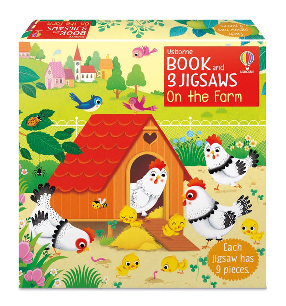 Book and 3 jigsaws: on the farm Набор и 3 пазлов и книги